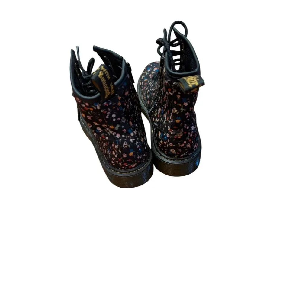 Dr. Martens Delaney Canvas Floral Print boots size 4 US 90s Grunge combat youth
